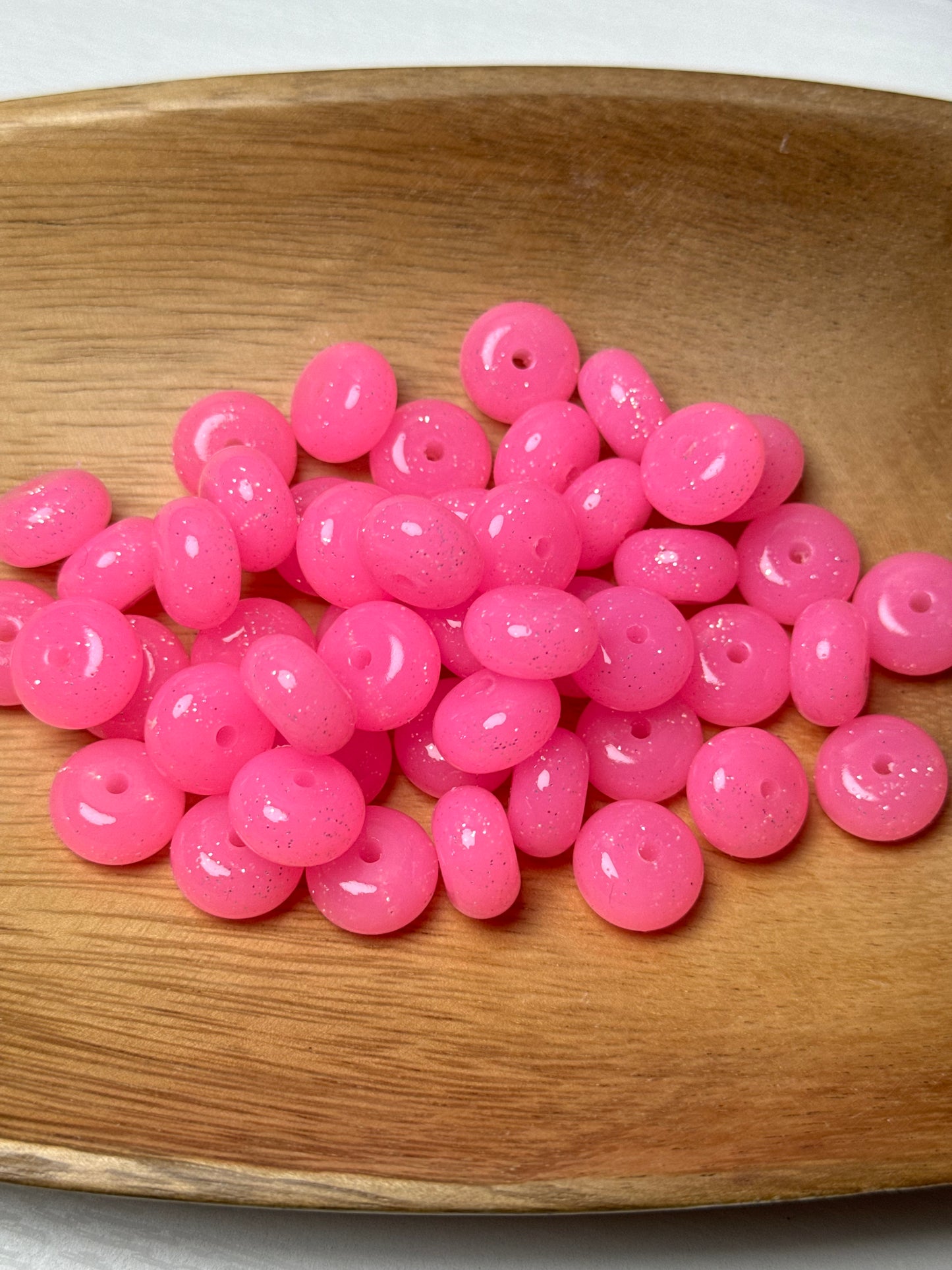 Bubblegum Pink 14mm Super Glitter Abacus