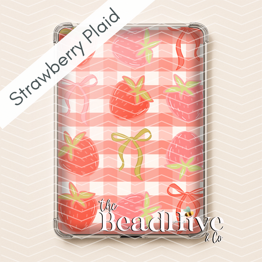 EReader Insert - "Strawberry Plaid"