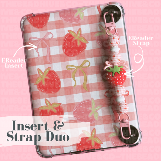 "Strawberry Fields"  EReader Insert & Strap Duo